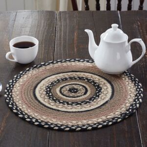 Farmhouse Jute Braided Round Trivet 15 inch Primitive Rustic Country Cottage